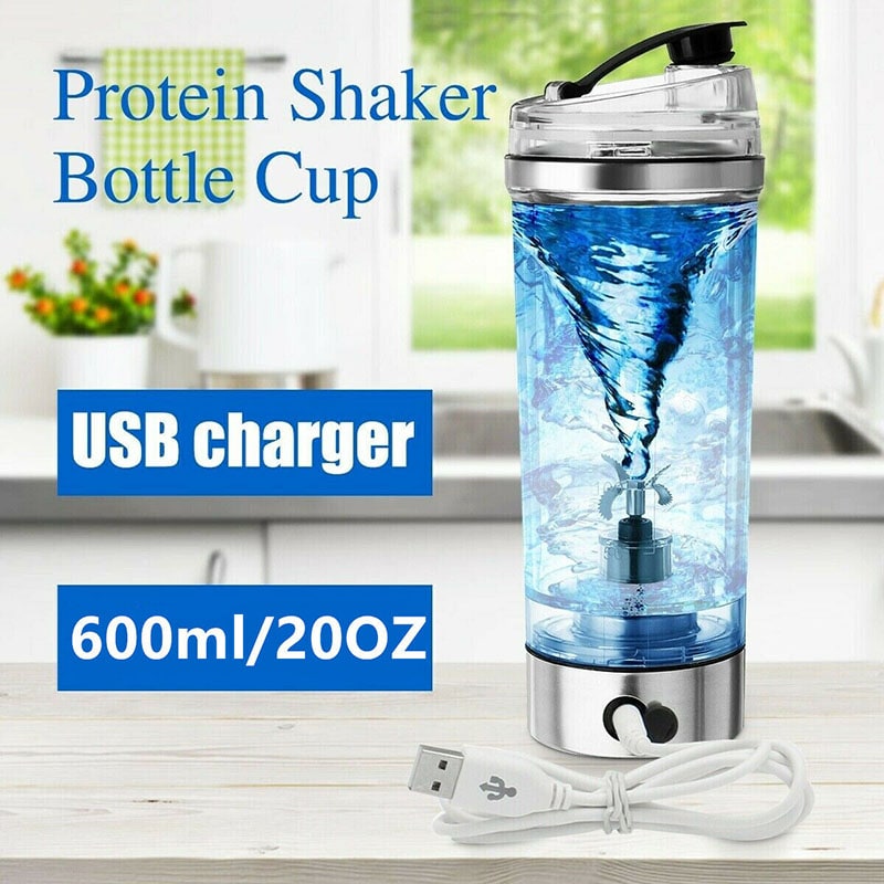 Electric Protein Drink Shaker Bottle with USB Charging and Mixing Paddle for Powder Shakes - Image 3