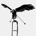 Chic Metal Garden Windmill Sculpture with Rotating Wings
