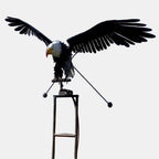 Chic Metal Garden Windmill Sculpture with Rotating Wings