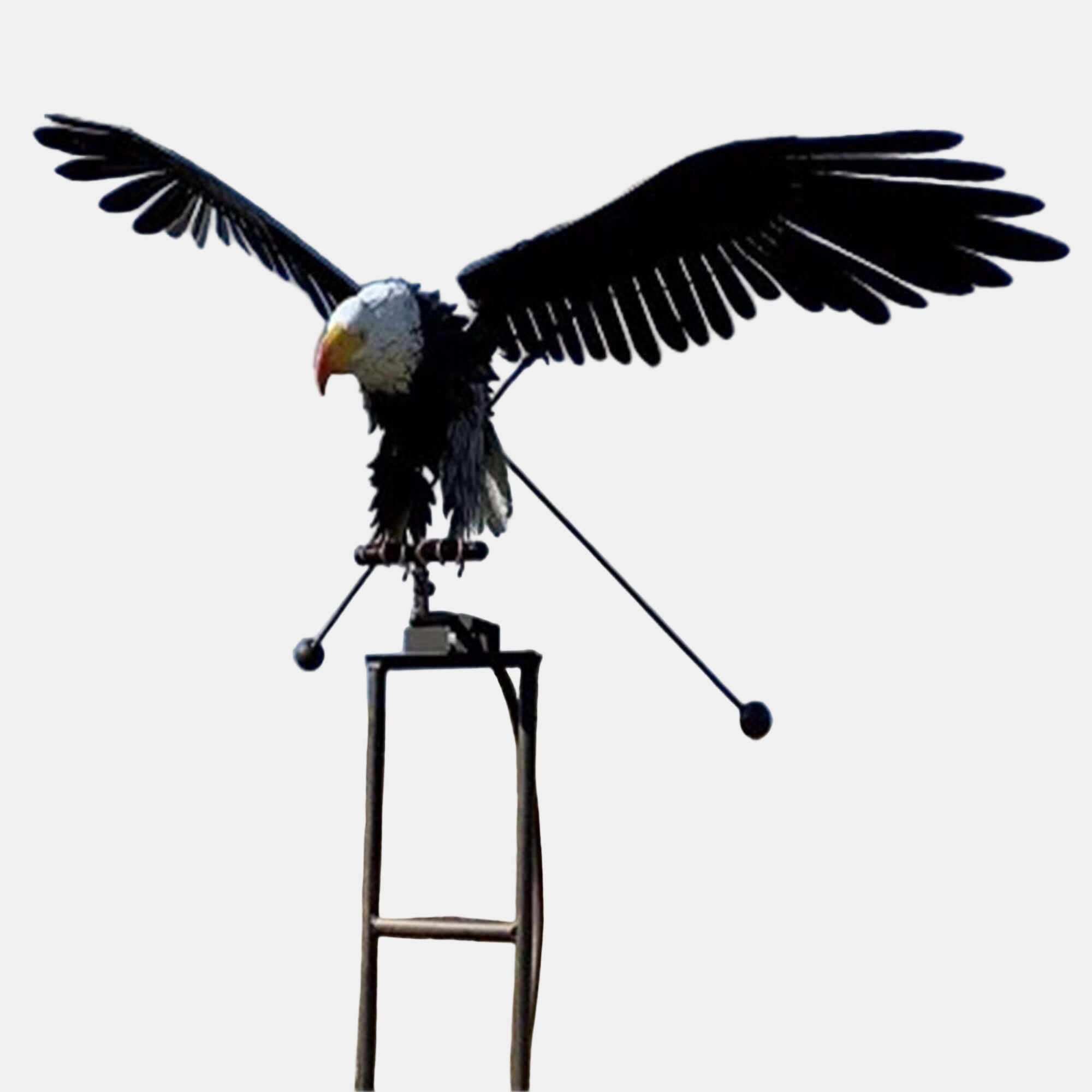 Chic Metal Garden Windmill Sculpture with Rotating Wings
