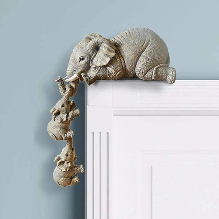 Three-Piece Elephant Figurine Set for Home Decor – Artistic Decorative Sculpture for Living Room, Shelves and Modern Interiors