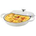 Enameled Cast Iron Braiser with Lid Round Braising Cookware Pan 12-Inch Shallow Oven Safe Pot - Image 1