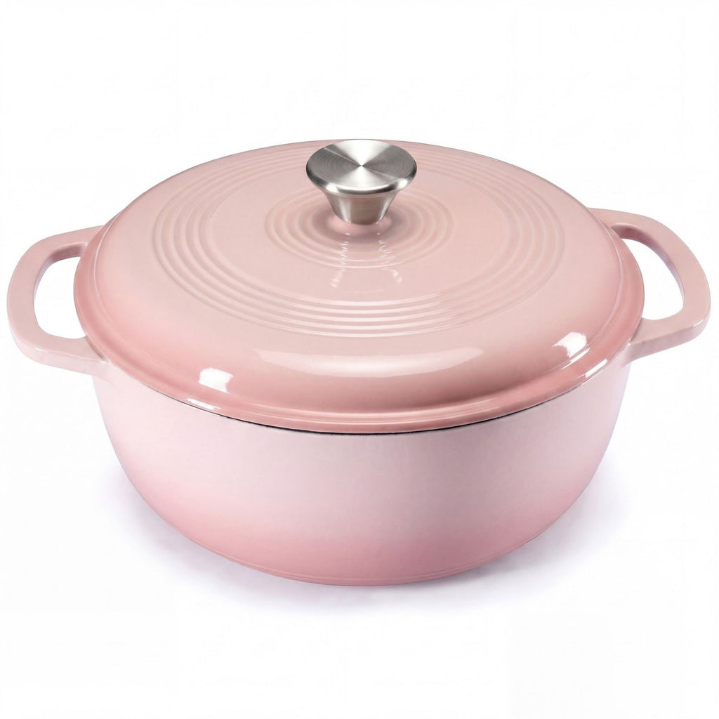 Enameled Cast Iron Dutch Oven Pot with Lid for Bread Baking and Braising 6 Quart Cookware - Image 2