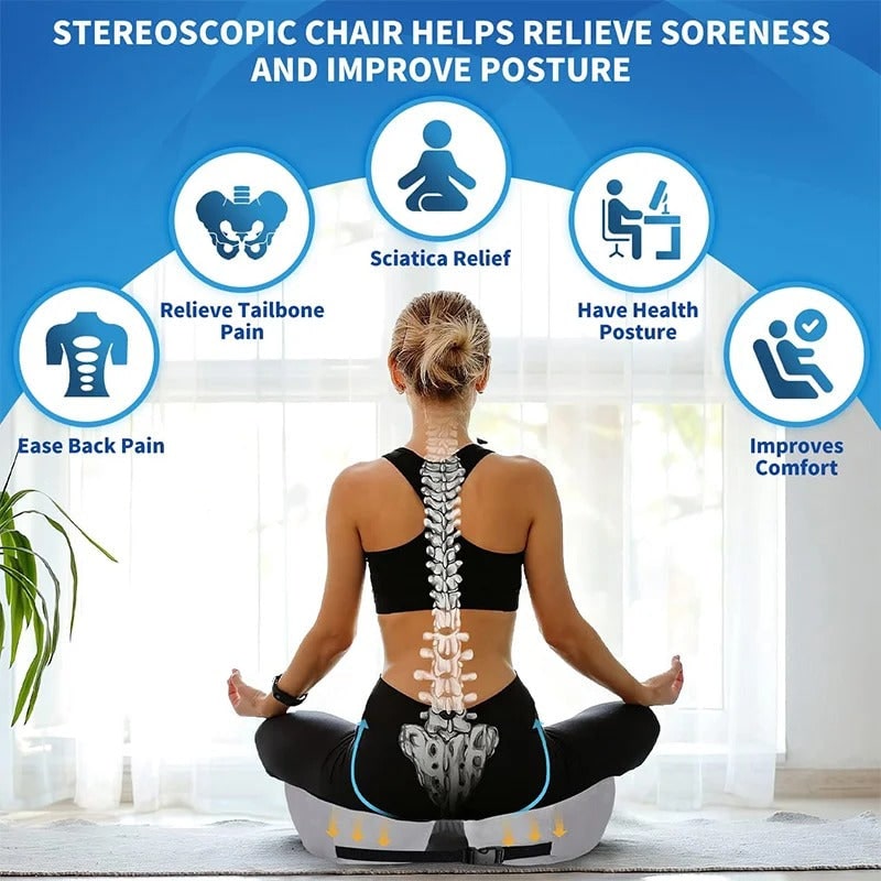 Ergonomic Desk Chair Seat Cushion with Coccyx Cutout Pressure Relief for Car and Office - Image 4