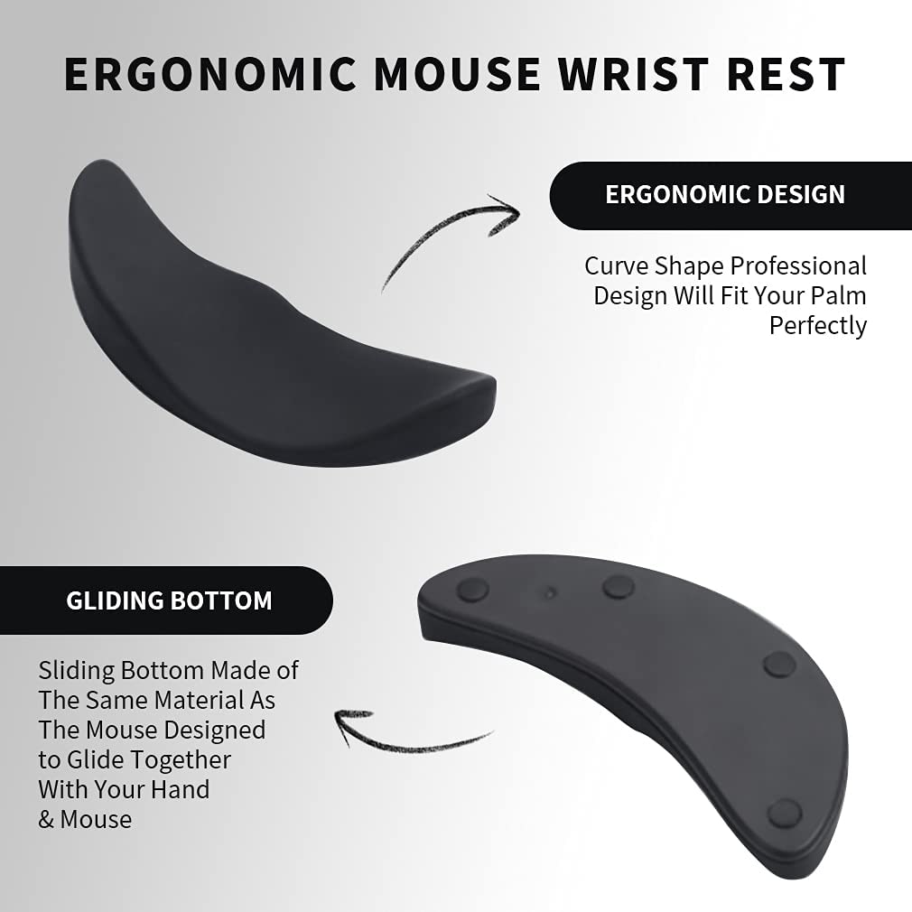 Ergonomic Mouse Wrist Rest Pad with Gliding Base and Contoured Silicone Support for Computer Gaming - Image 13