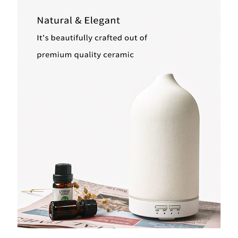 Essential Oil Diffuser and Aroma Humidifier with Ceramic Dome Timer and Ultrasonic Mist - Image 6