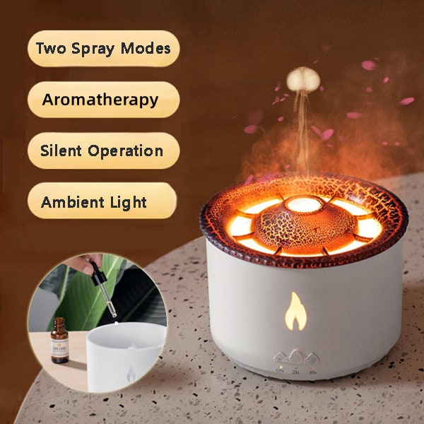 Essential Oil Diffuser and Aroma Humidifier with Light and Jellyfish Mist Ring for Room Freshener - Image 1
