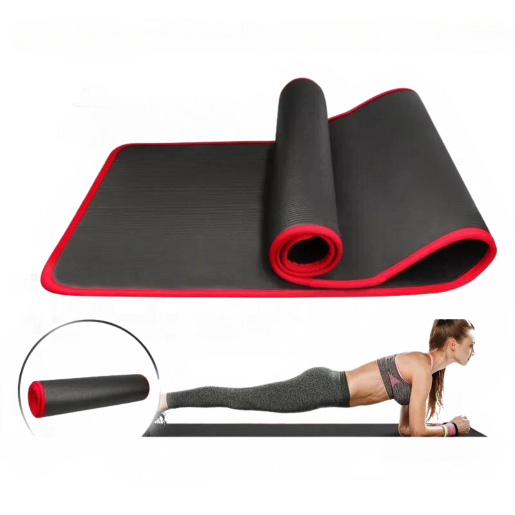 Exercise Mat and Bikram Yoga with 10mm Non-Slip Cushioning for Comfort and Stability Thick - Image 1