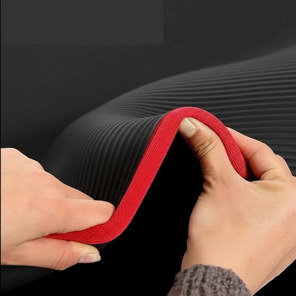 Exercise Mat and Bikram Yoga with 10mm Non-Slip Cushioning for Comfort and Stability Thick - Image 3