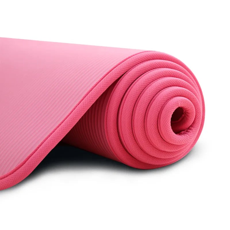 Exercise Mat and Bikram Yoga with 10mm Non-Slip Cushioning for Comfort and Stability Thick - Image 6