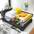 Expandable Dish Drying Rack with Integrated Drip Tray and Over the Sink Extension - Image 1