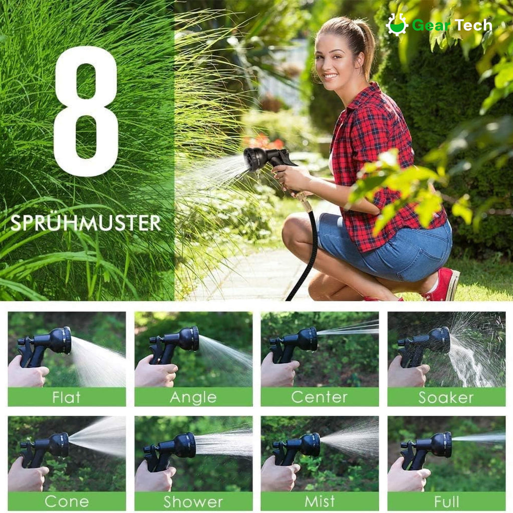 Expandable Expanding Garden Hose with 8-Pattern Spray Nozzle Brass Fittings and Anti-Kink Design - Image 11