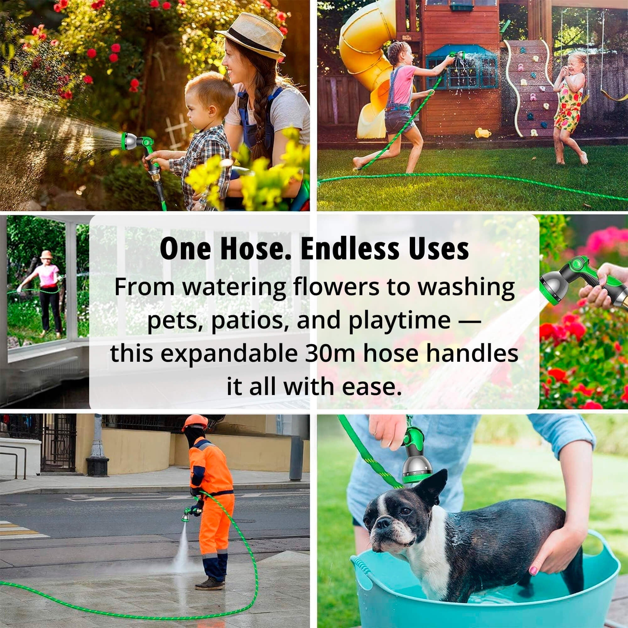 Expandable Expanding Garden Hose with 8-Pattern Spray Nozzle Brass Fittings and Anti-Kink Design - Image 12