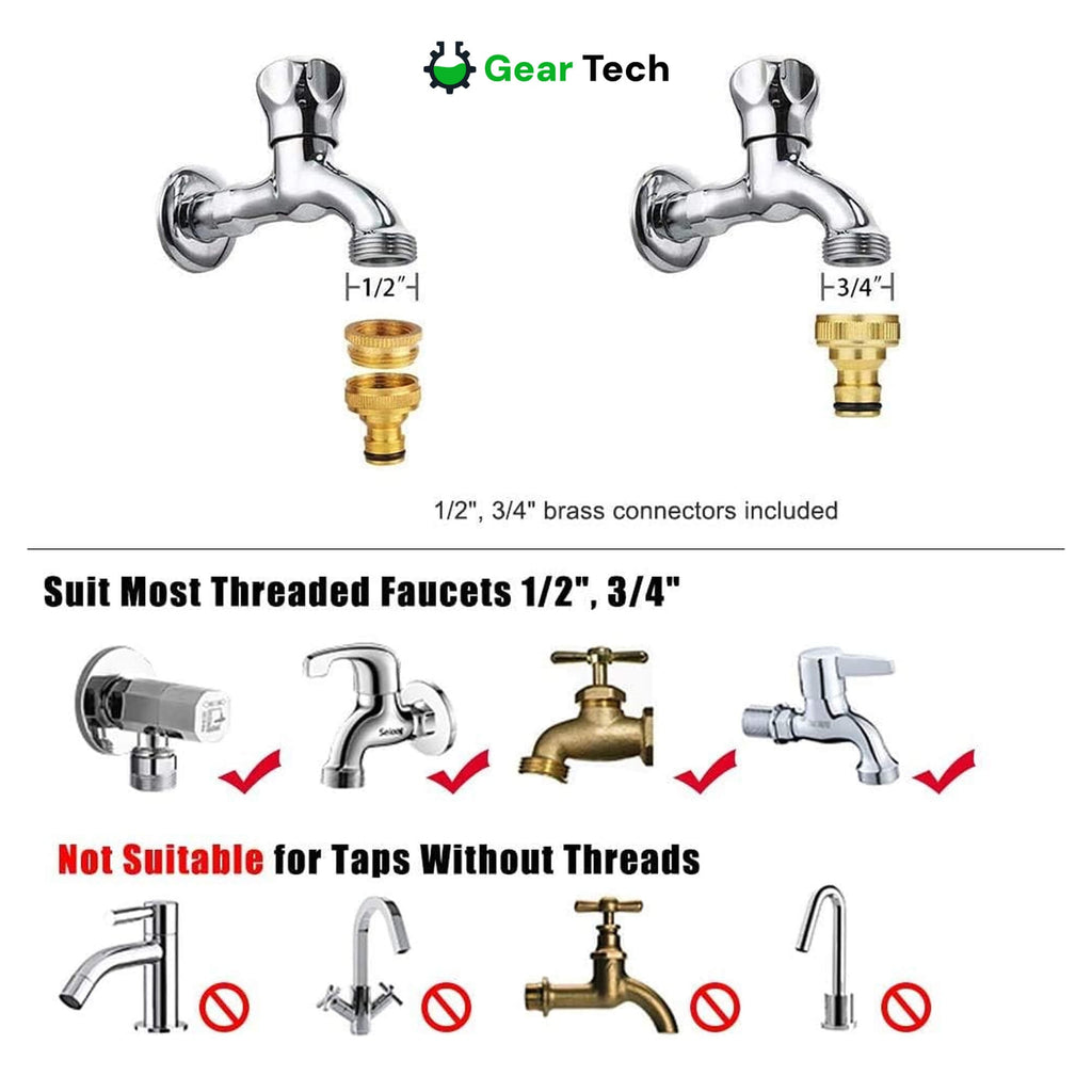 Expandable Expanding Garden Hose with 8-Pattern Spray Nozzle Brass Fittings and Anti-Kink Design - Image 13