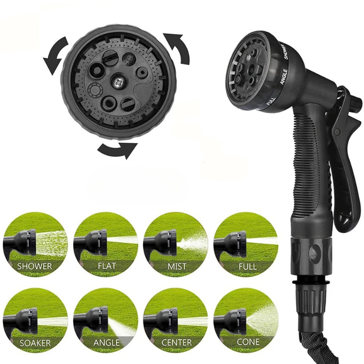Expandable Expanding Garden Hose with 8-Pattern Spray Nozzle Brass Fittings and Anti-Kink Design - Image 2