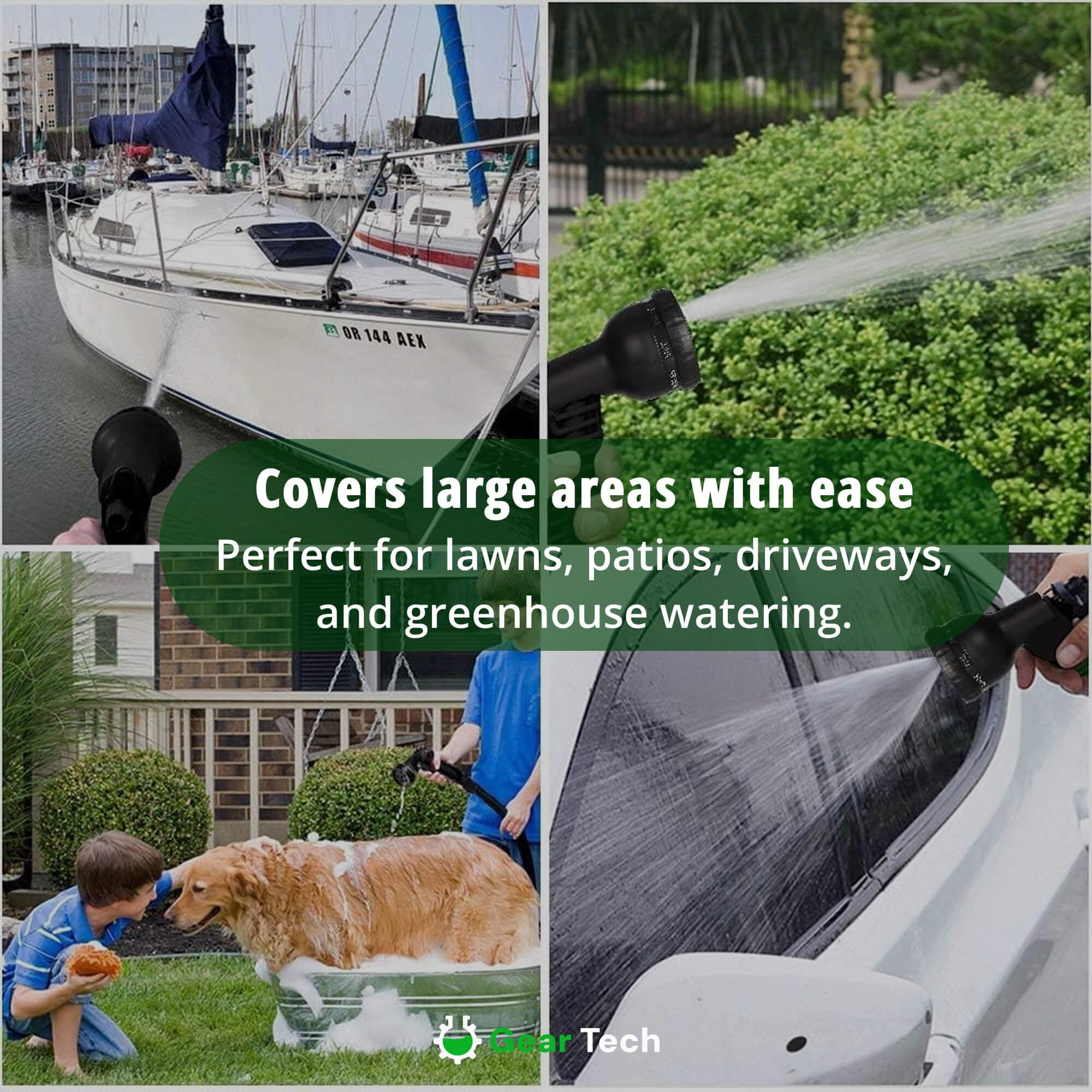 Expandable Expanding Garden Hose with 8-Pattern Spray Nozzle Brass Fittings and Anti-Kink Design - Image 4