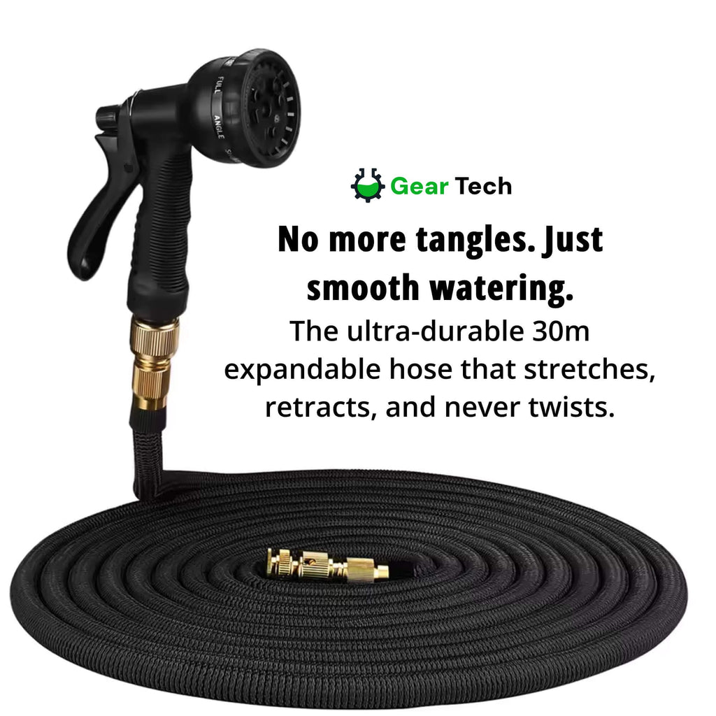 Expandable Expanding Garden Hose with 8-Pattern Spray Nozzle Brass Fittings and Anti-Kink Design - Image 8