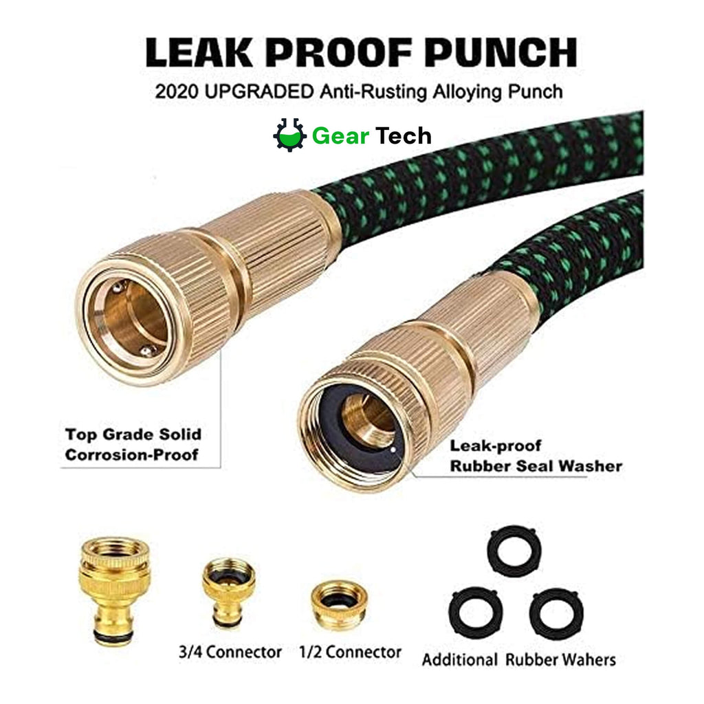 Expandable Expanding Garden Hose with 8-Pattern Spray Nozzle Brass Fittings and Anti-Kink Design - Image 9