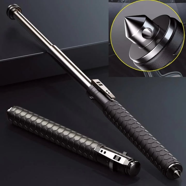 Expandable Self Defense Baton with Telescopic Steel Shaft and Push Button Deployment - Image 2