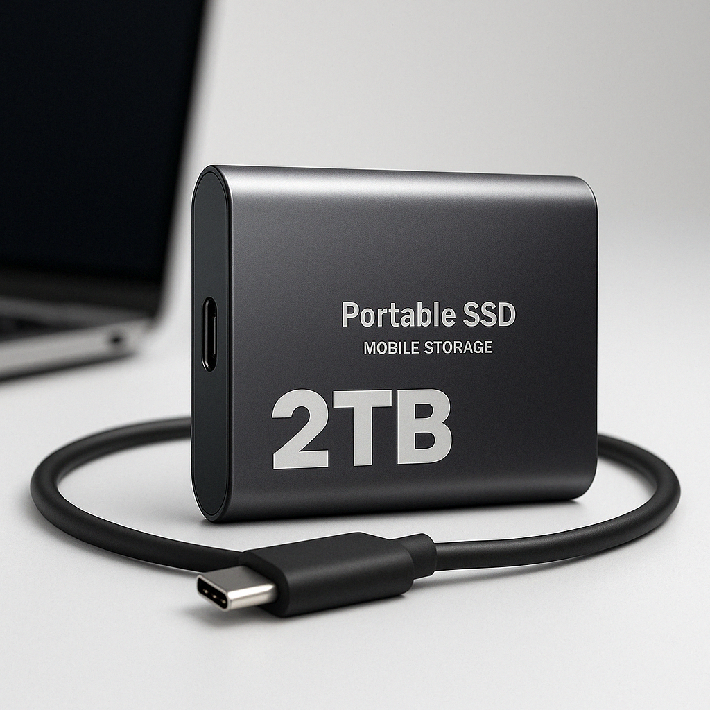 External Ssd Portable Solid State Drive with Usb-C for Fast File Transfer - Image 1