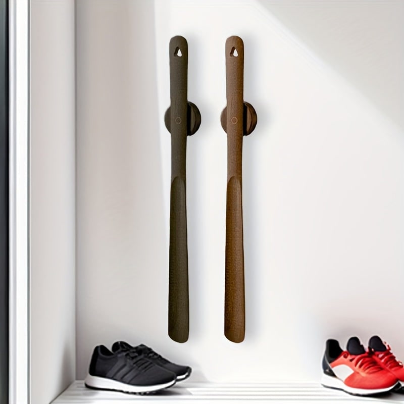 Extra Long Shoe Horn Wooden Handle Magnetic Wall Mount Standing Handled - Image 1