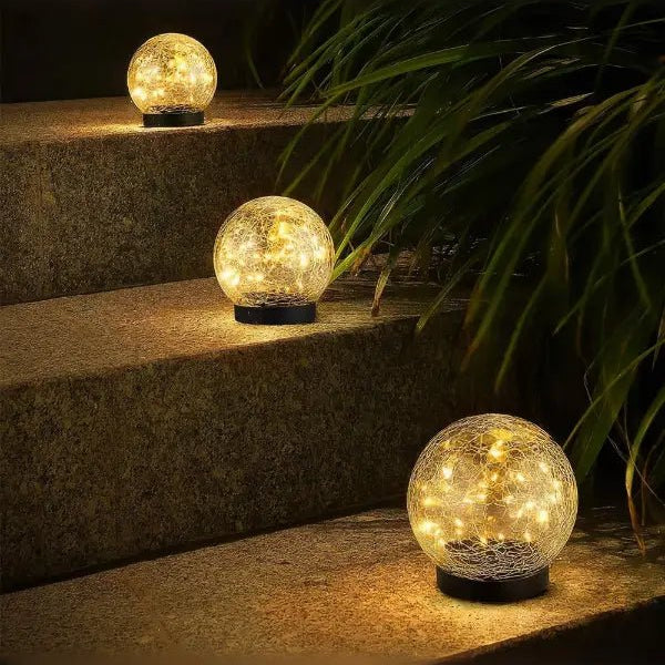 Solar-Powered Glass Sphere - Garden Decoration
