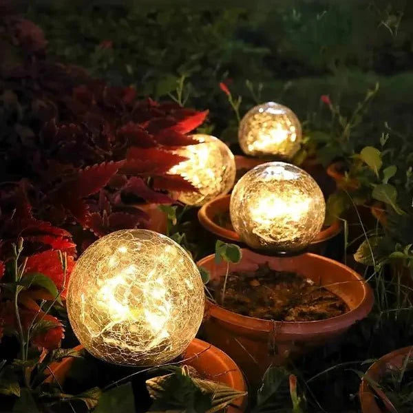 Solar-Powered Glass Sphere - Garden Decoration