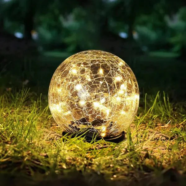Solar-Powered Glass Sphere - Garden Decoration