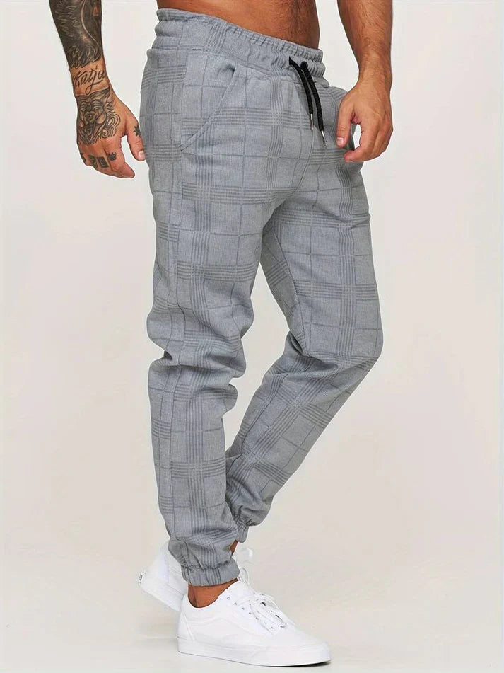 Men’s Checked Jogging Pants for Casual Wear – Comfortable Lounge Pants for Home, Travel and Everyday Style