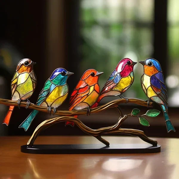 Colored Glass Bird Figurines for Home Decor – Elegant Decorative Accents for Shelves, Tables and Stylish Interiors