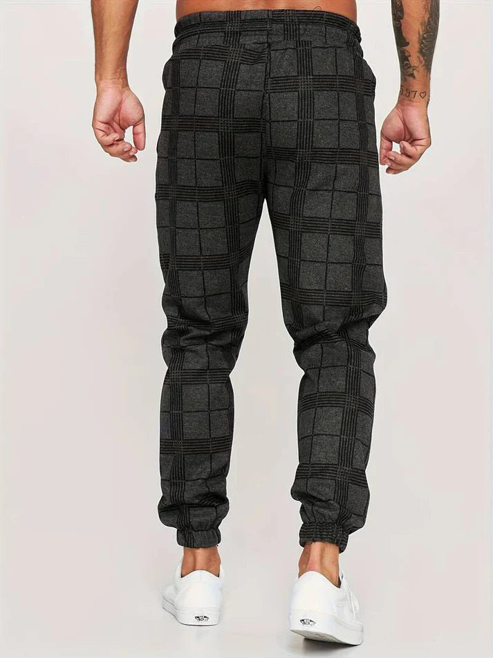 Men’s Checked Jogging Pants for Casual Wear – Comfortable Lounge Pants for Home, Travel and Everyday Style