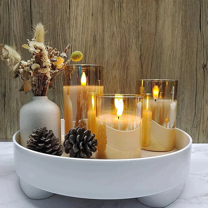 Flameless LED Candle Set for Home Decor – Realistic Flickering Candles – Safe Ambient Lighting for Living Room & Bedroom