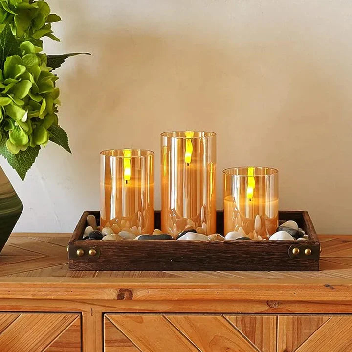 Flameless LED Candle Set for Home Decor – Realistic Flickering Candles – Safe Ambient Lighting for Living Room & Bedroom