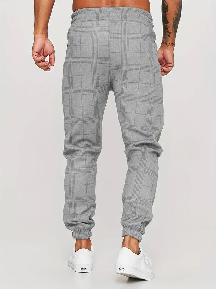 Men’s Checked Jogging Pants for Casual Wear – Comfortable Lounge Pants for Home, Travel and Everyday Style