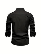 Men’s Button-Up Linen-Style Shirt for Summer Wear – Lightweight Casual Shirt for Holidays, Work and Everyday Outfits