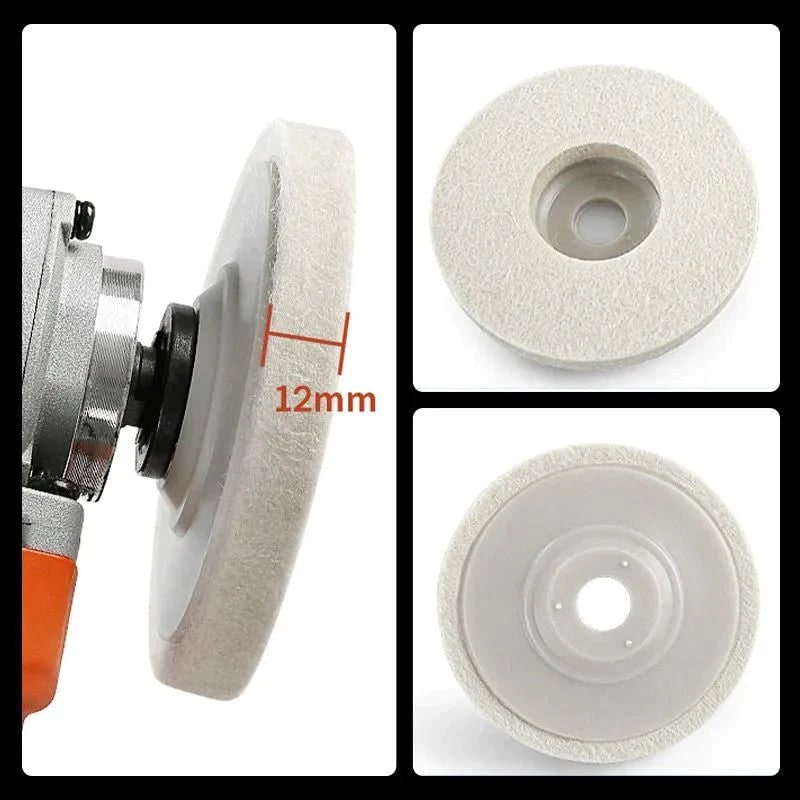 Felt Polishing Wheel 100mm Wool Disc Pad Angle Grinder - Image 3