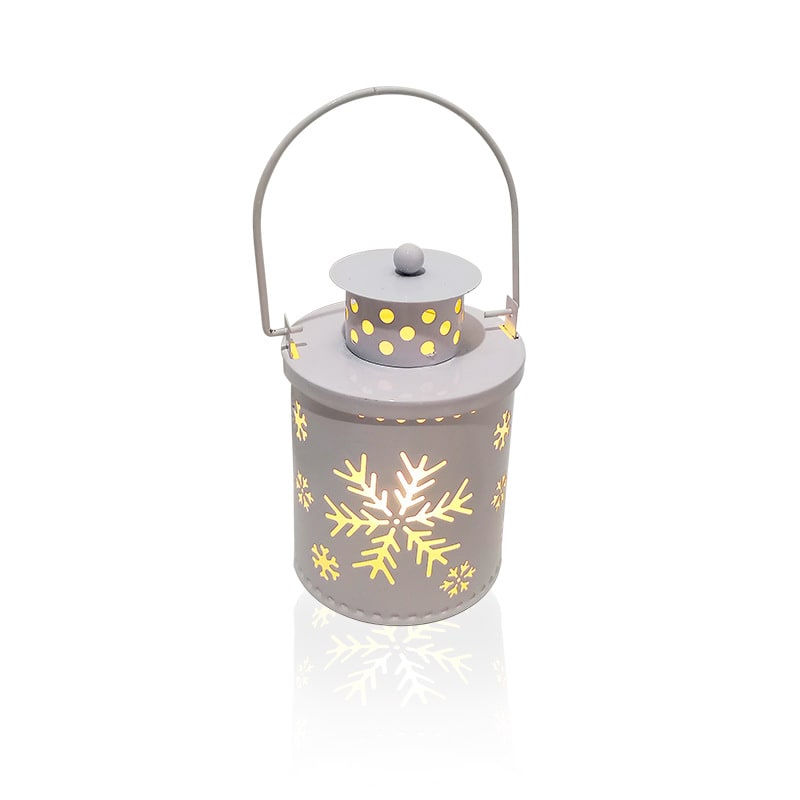 Festive Christmas Lantern with LED Light and Metal Cutout Design Outdoor Wall - Image 2