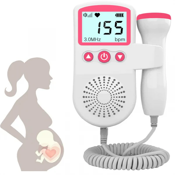 Fetal Doppler with Speaker Backlit Display Home Use Portable Lcd Screen Baby Heartbeat Monitor - Image 1