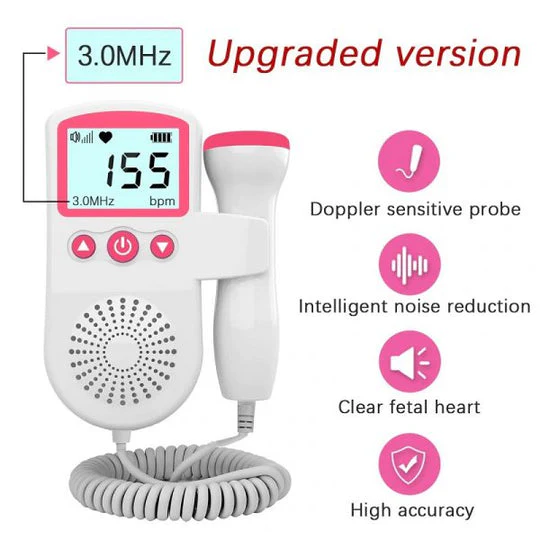 Fetal Doppler with Speaker Backlit Display Home Use Portable Lcd Screen Baby Heartbeat Monitor - Image 7