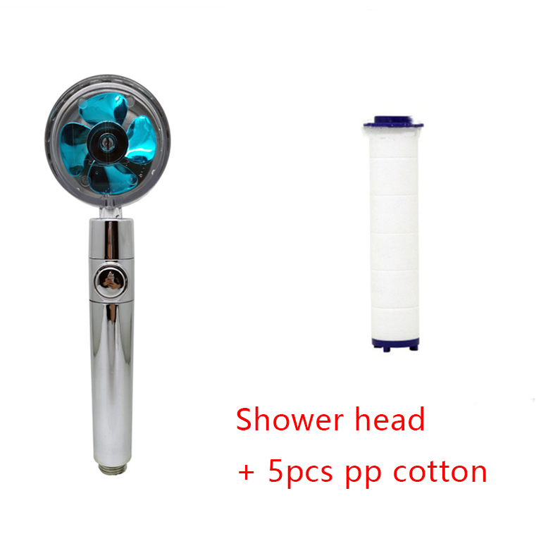Filtered Shower Head with High Pressure Water Filtration and Rotating Propeller Fan Handheld - Image 17