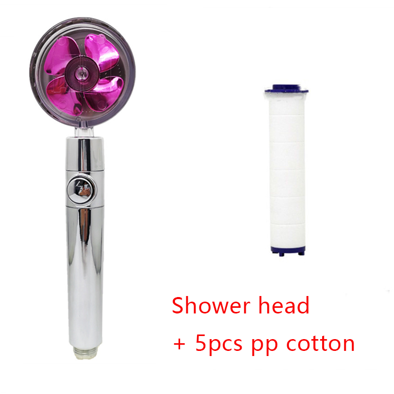 Filtered Shower Head with High Pressure Water Filtration and Rotating Propeller Fan Handheld - Image 19