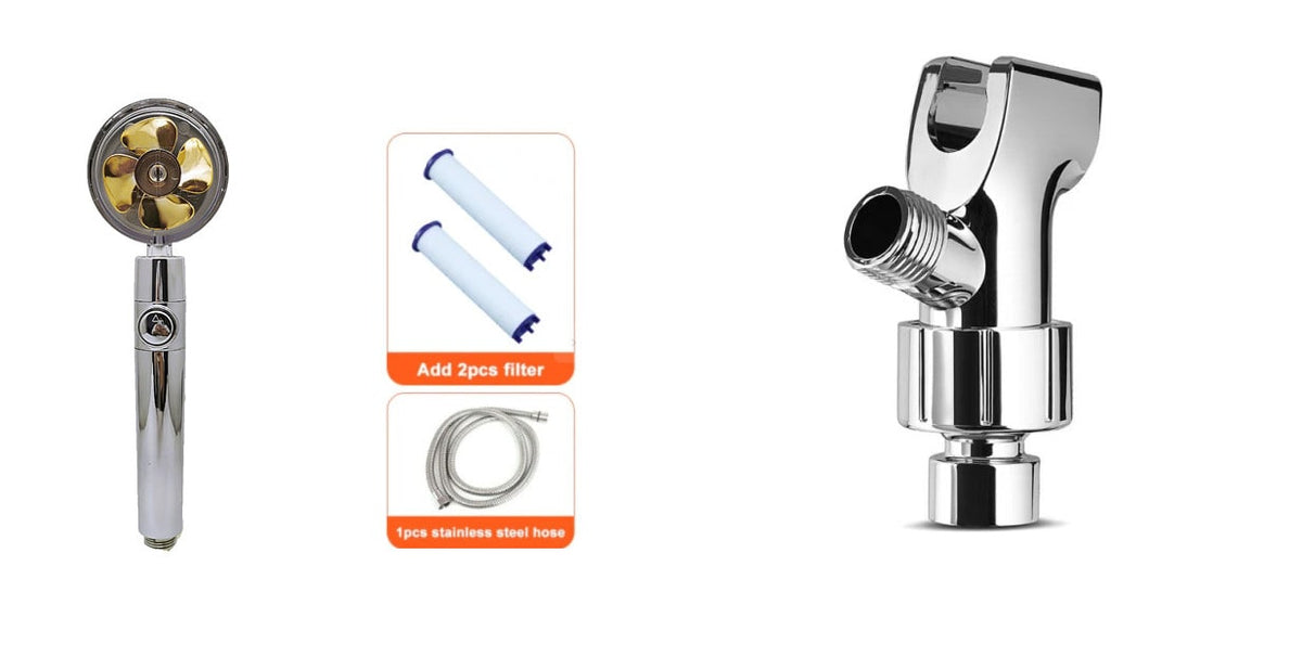 Filtered Shower Head with High Pressure Water Filtration and Rotating Propeller Fan Handheld - Image 22