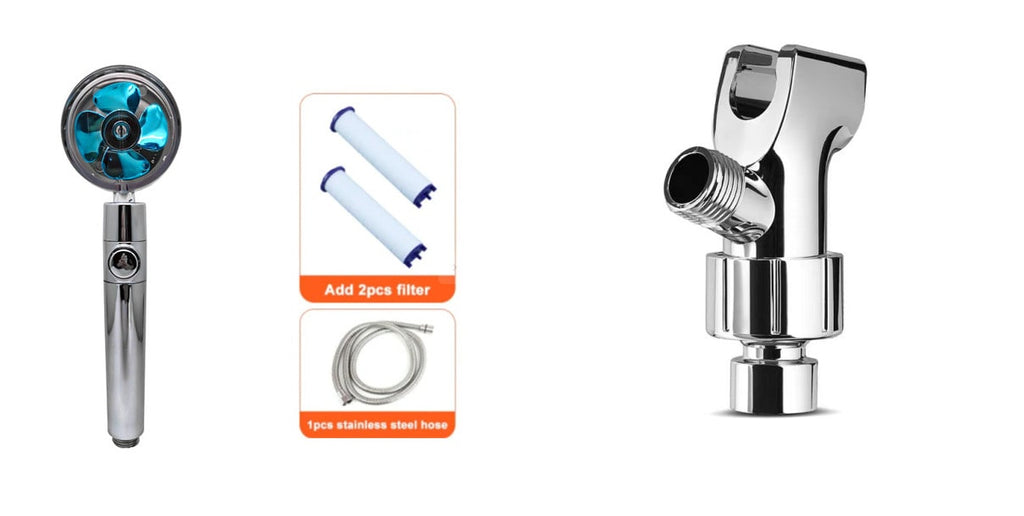 Filtered Shower Head with High Pressure Water Filtration and Rotating Propeller Fan Handheld - Image 2