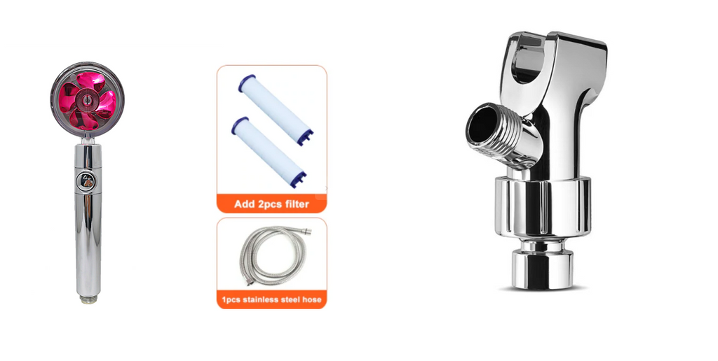 Filtered Shower Head with High Pressure Water Filtration and Rotating Propeller Fan Handheld - Image 31