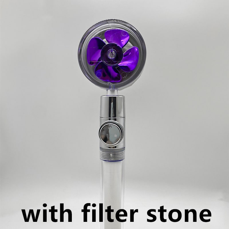 Filtered Shower Head with High Pressure Water Filtration and Rotating Propeller Fan Handheld - Image 34