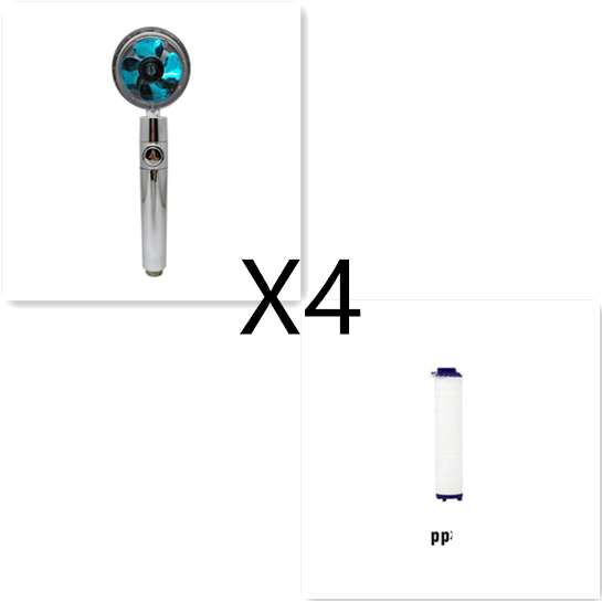Filtered Shower Head with High Pressure Water Filtration and Rotating Propeller Fan Handheld - Image 36