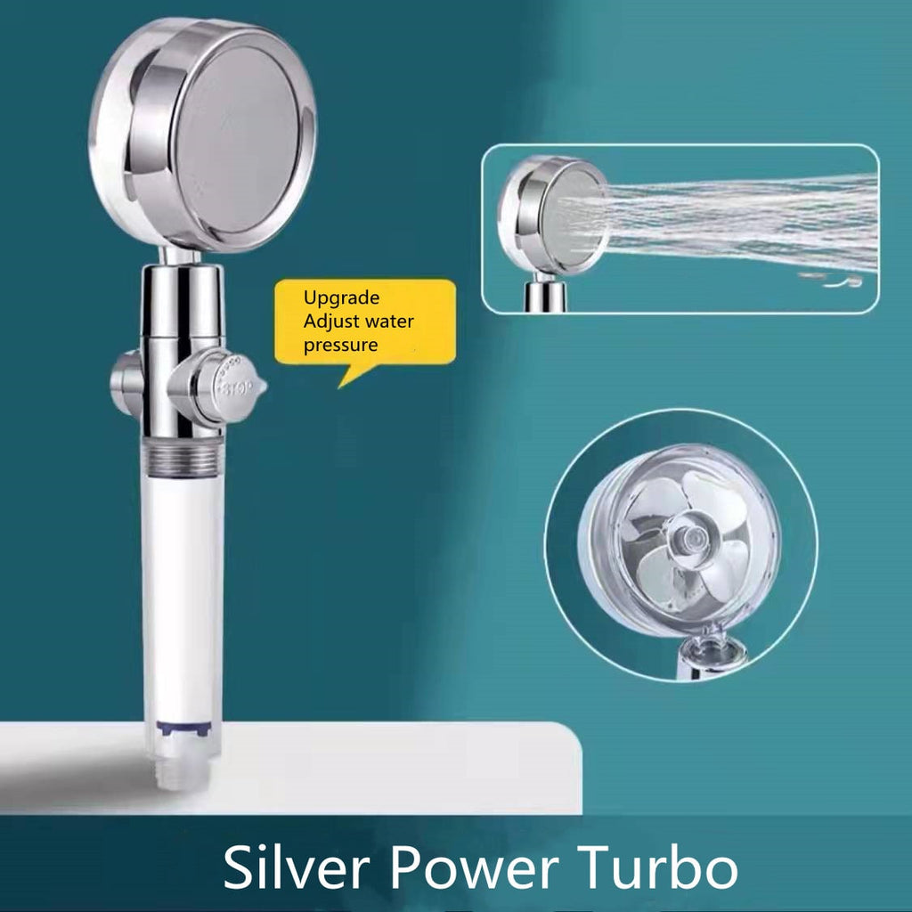 Filtered Shower Head with High Pressure Water Filtration and Rotating Propeller Fan Handheld - Image 38