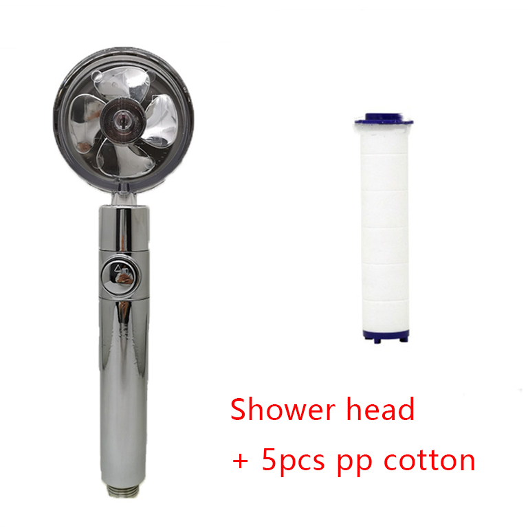 Filtered Shower Head with High Pressure Water Filtration and Rotating Propeller Fan Handheld - Image 39