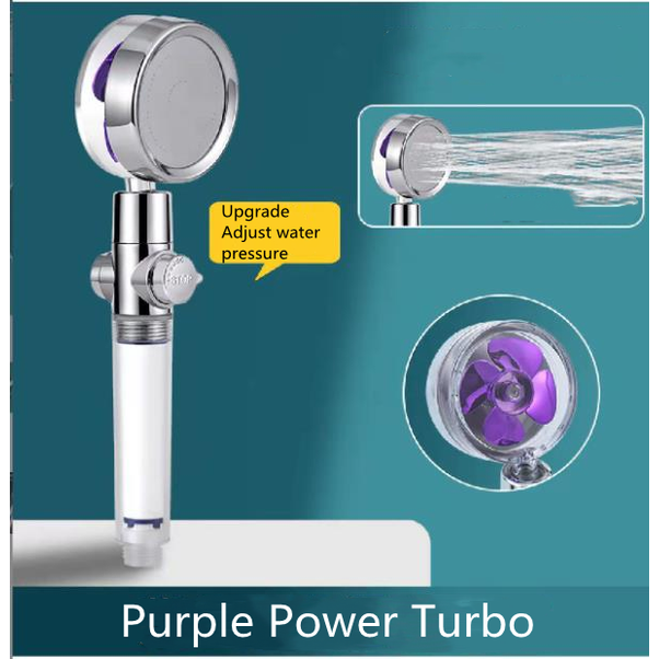 Filtered Shower Head with High Pressure Water Filtration and Rotating Propeller Fan Handheld - Image 42