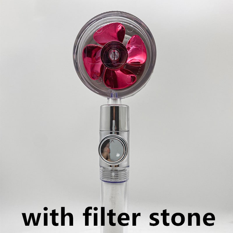 Filtered Shower Head with High Pressure Water Filtration and Rotating Propeller Fan Handheld - Image 43
